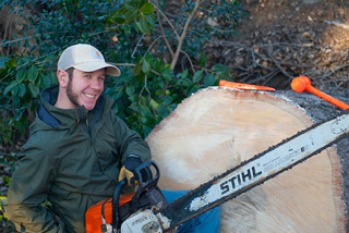 man with a chainsaw